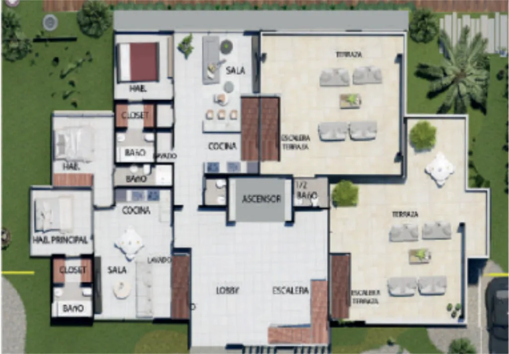 Planta arquitectonico Pent house