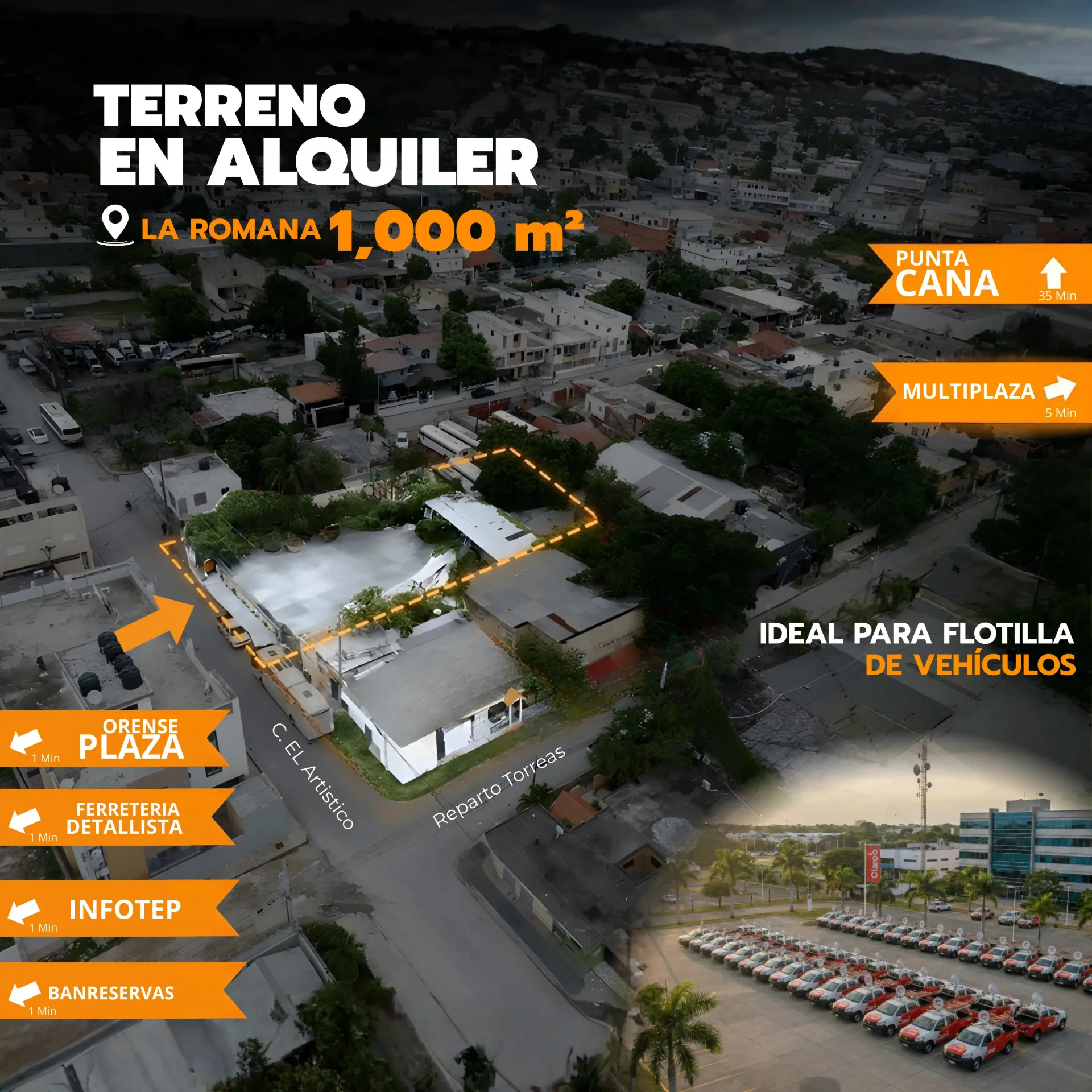 Terreno en alquiler en La Romana – 1,000 m² estratégicamente ubicado